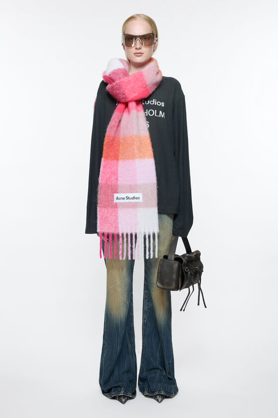 (image for) High-End Mohair checked scarf